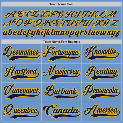 Custom Light Blue Navy-Gold Hockey Jersey - Sky-Custom