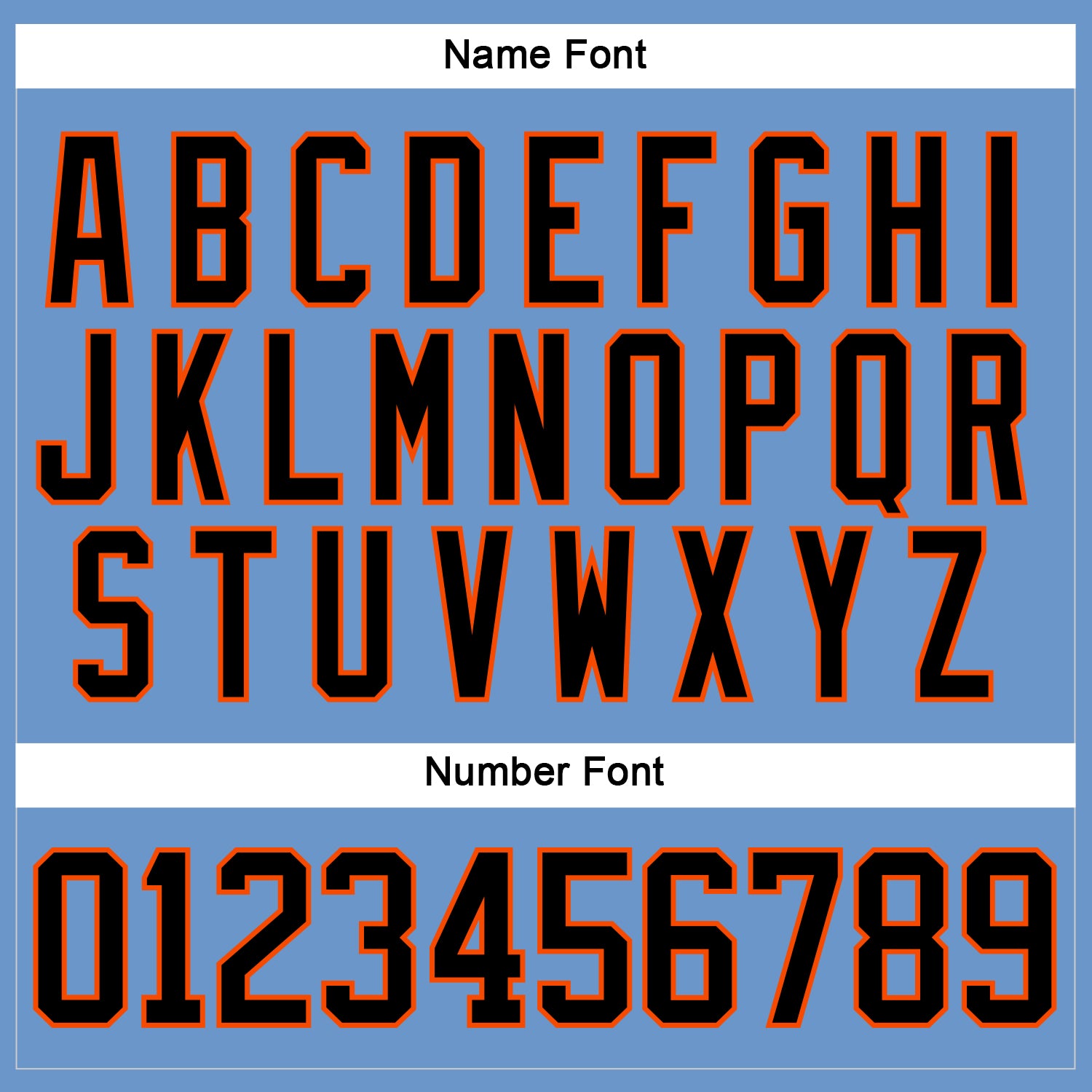 Custom Light Blue Black-Orange Hockey Jersey - Sky-Custom