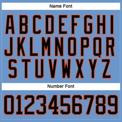 Custom Light Blue Black-Orange Hockey Jersey - Sky-Custom