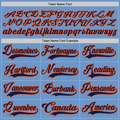 Custom Light Blue Navy-Orange Hockey Jersey - Sky-Custom