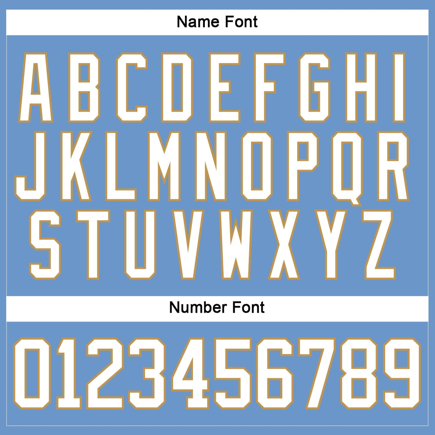 Custom Light Blue White-Old Gold Hockey Jersey - Sky-Custom