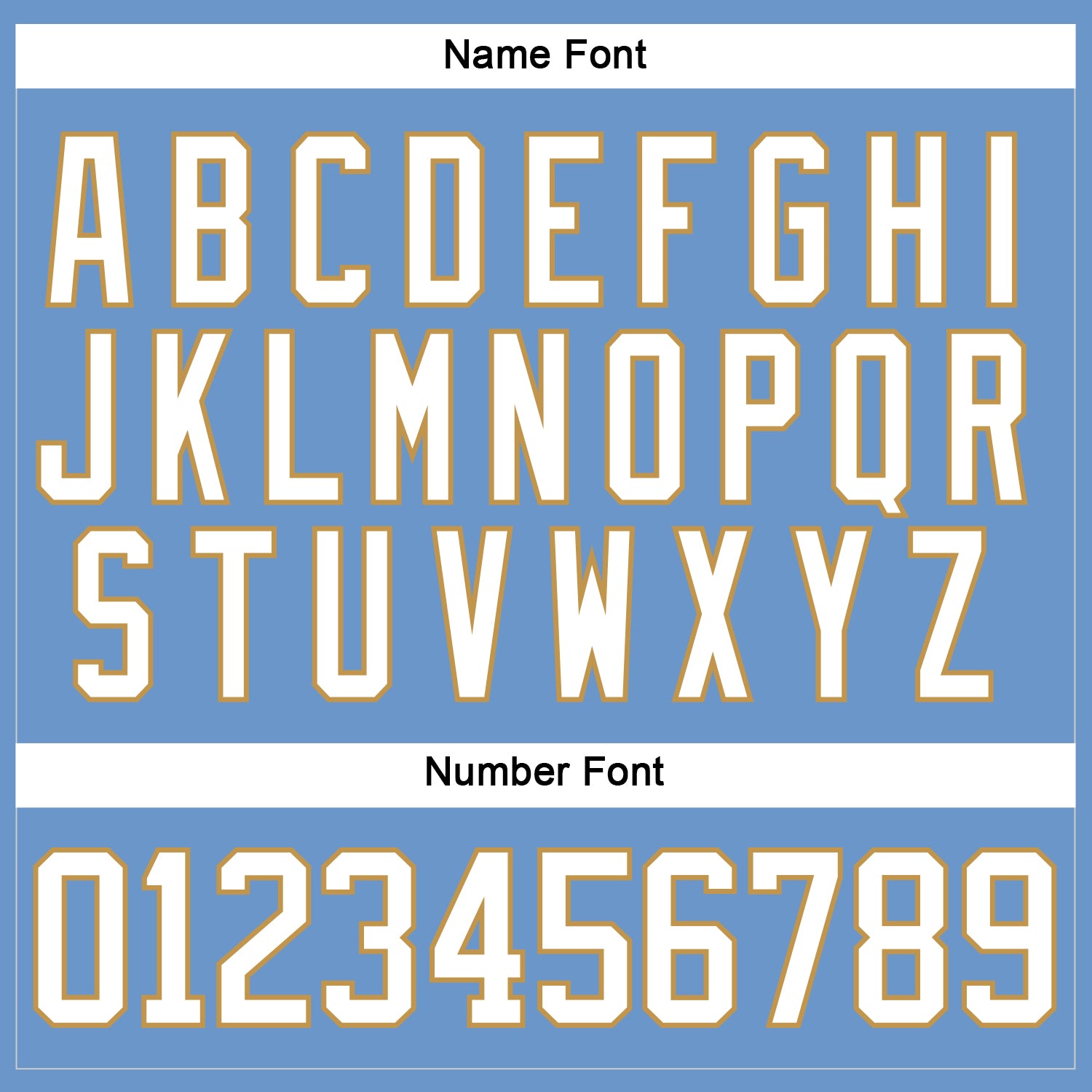 Custom Light Blue White-Old Gold Hockey Jersey - Sky-Custom