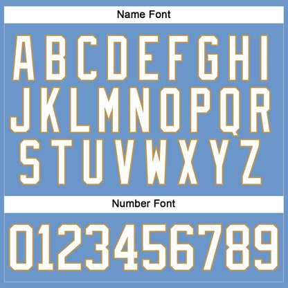 Custom Light Blue White-Old Gold Hockey Jersey - Sky-Custom