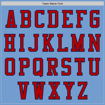 Custom Light Blue Red-Navy Authentic Baseball Jersey - Sky-Custom