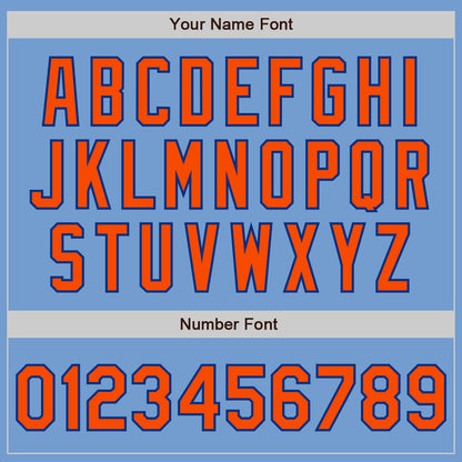 Custom Light Blue Orange-Royal Authentic Baseball Jersey - Sky-Custom