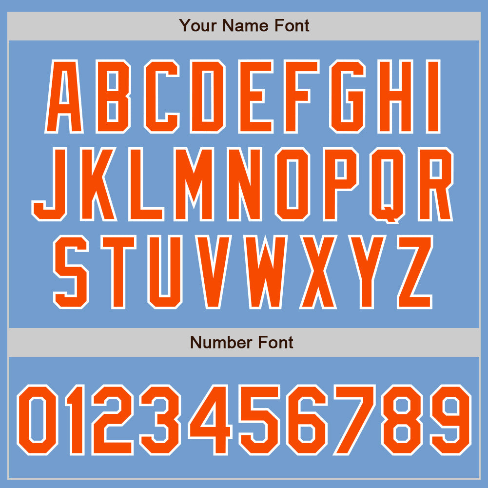 Custom Light Blue Orange-White Authentic Baseball Jersey - Sky-Custom