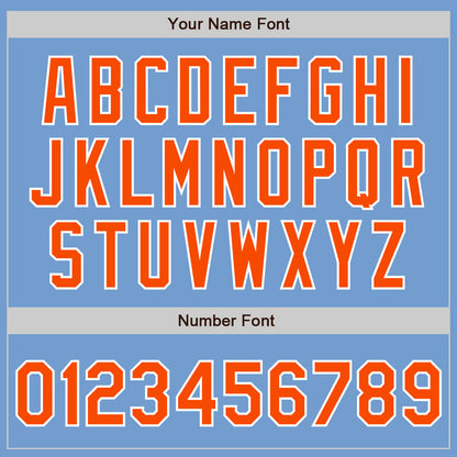 Custom Light Blue Orange-White Authentic Baseball Jersey - Sky-Custom