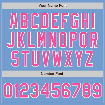 Custom Light Blue Pink-White Authentic Baseball Jersey - Sky-Custom