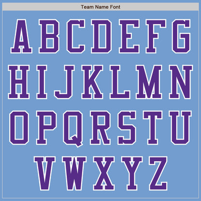 Custom Light Blue Purple-White Authentic Baseball Jersey - Sky-Custom