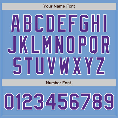 Custom Light Blue Purple-White Authentic Baseball Jersey - Sky-Custom