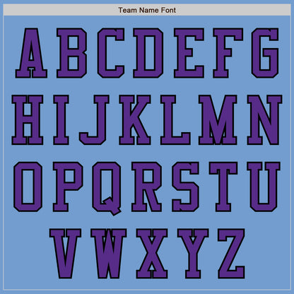 Custom Light Blue Purple-Black Authentic Baseball Jersey - Sky-Custom