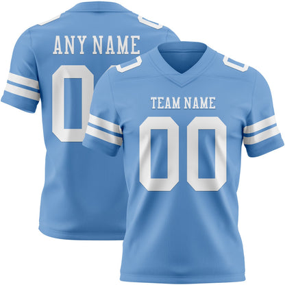 Custom Light Blue White Mesh Authentic Football Jersey - Sky-Custom
