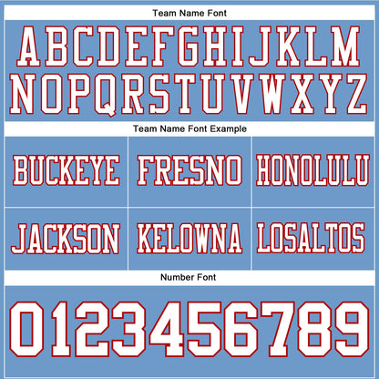 Custom Light Blue White-Red Mesh Authentic Football Jersey - Sky-Custom