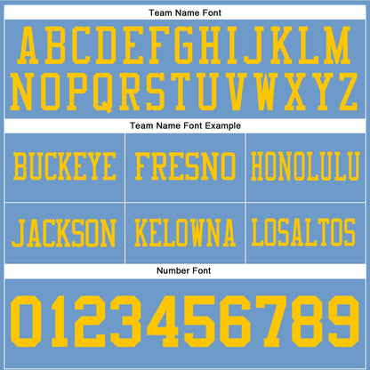 Custom Light Blue Yellow Mesh Authentic Football Jersey - Sky-Custom