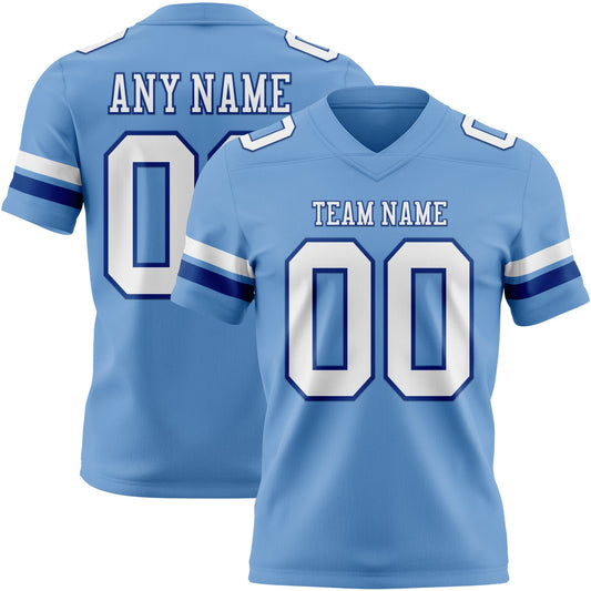 Custom Light Blue White-Royal Mesh Authentic Football Jersey - Sky-Custom