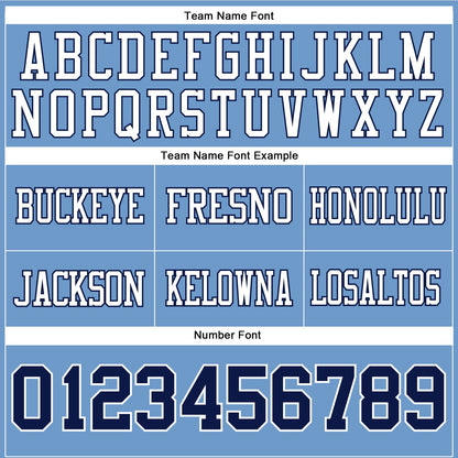 Custom Light Blue Navy-White Mesh Authentic Football Jersey - Sky-Custom