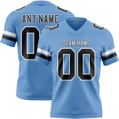 Custom Light Blue Navy-White Mesh Authentic Football Jersey - Sky-Custom
