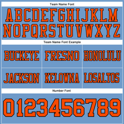 Custom Light Blue Orange-Black Mesh Authentic Football Jersey - Sky-Custom