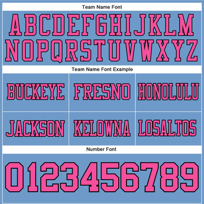 Custom Light Blue Pink-Black Mesh Authentic Football Jersey - Sky-Custom