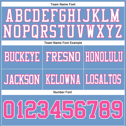 Custom Light Blue Pink-White Mesh Authentic Football Jersey - Sky-Custom