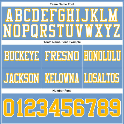 Custom Light Blue Gold-White Mesh Authentic Football Jersey - Sky-Custom