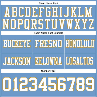 Custom Light Blue White-Old Gold Mesh Authentic Football Jersey - Sky-Custom