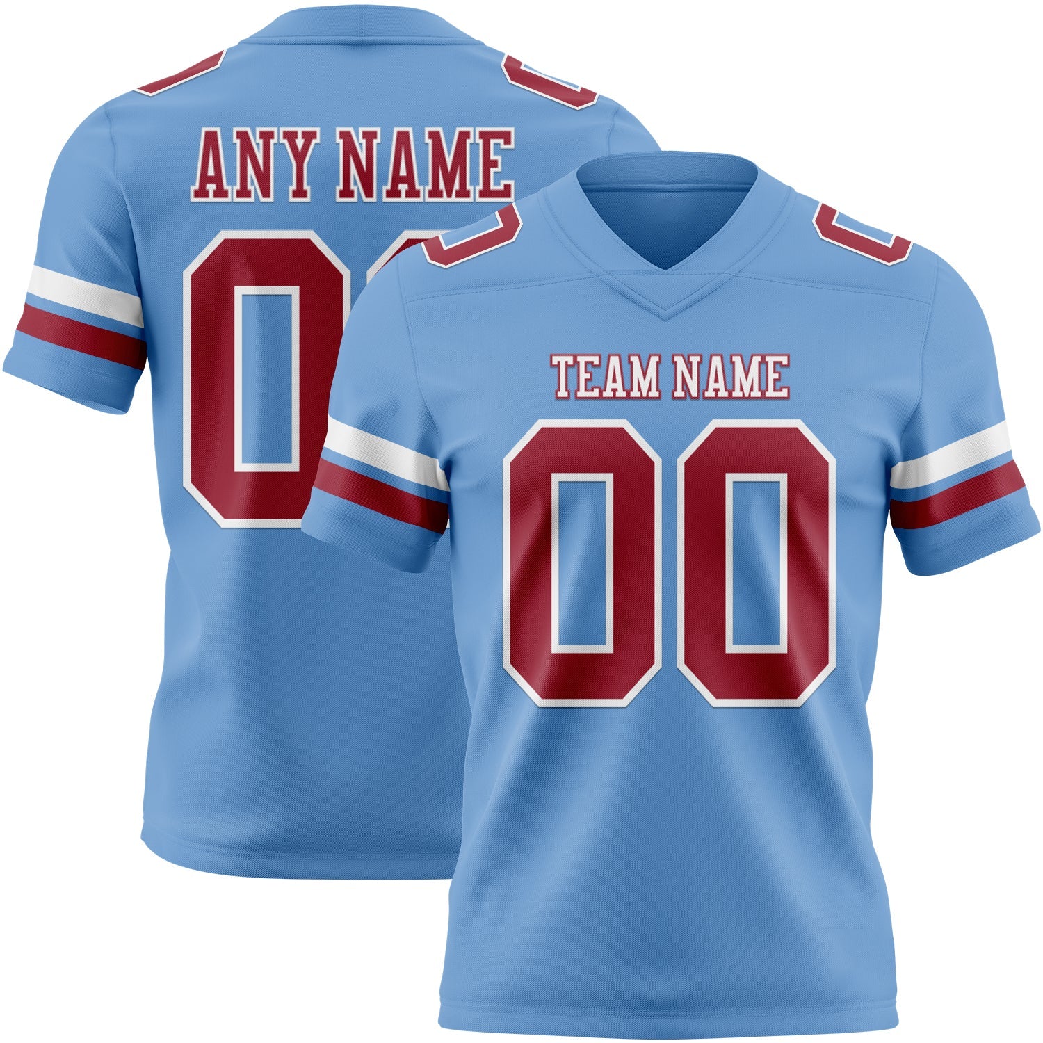 Custom Light Blue Cardinal-White Mesh Authentic Football Jersey - Sky-Custom
