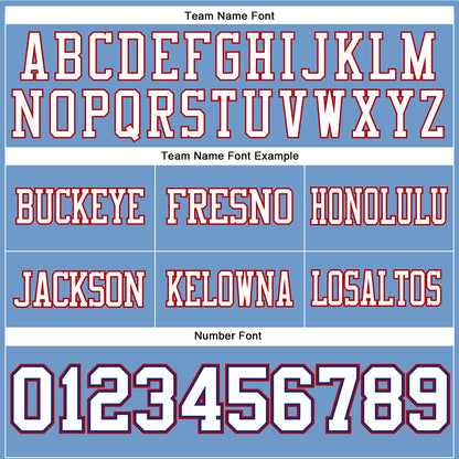 Custom Light Blue White Royal-Red Mesh Authentic Football Jersey - Sky-Custom