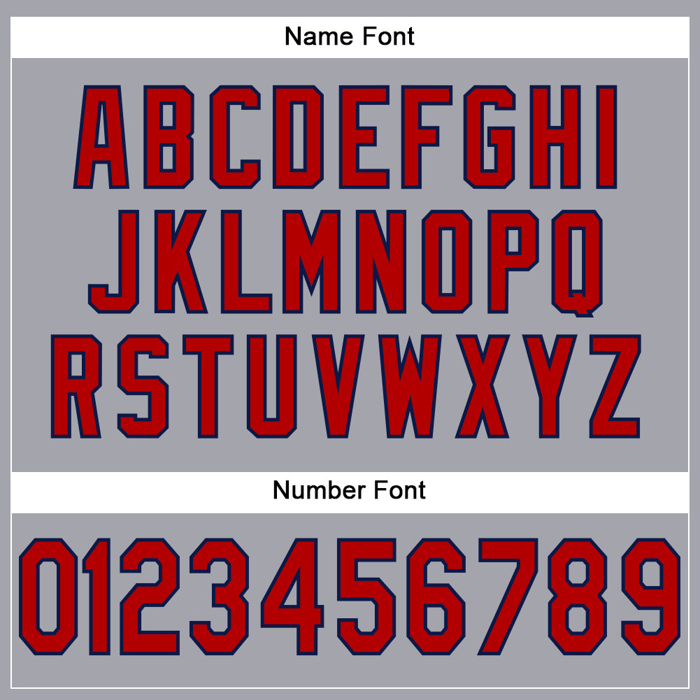 Custom Light Gray Red-Navy Mesh Authentic Football Jersey - Sky-Custom