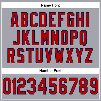 Custom Light Gray Red-Navy Mesh Authentic Football Jersey - Sky-Custom