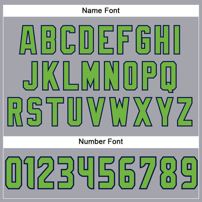 Custom Light Gray Neon Green-Navy Mesh Authentic Football Jersey - Sky-Custom