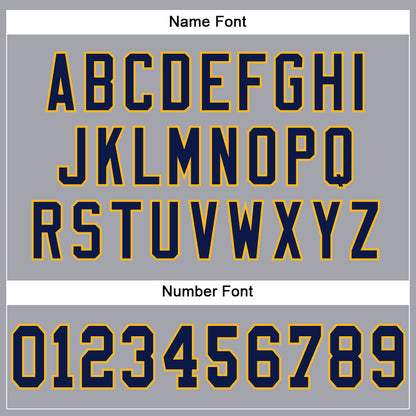 Custom Light Gray Navy-Gold Mesh Authentic Football Jersey - Sky-Custom