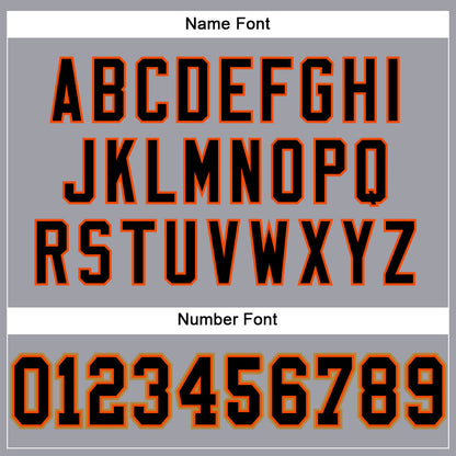 Custom Light Gray Black-Orange Mesh Authentic Football Jersey - Sky-Custom