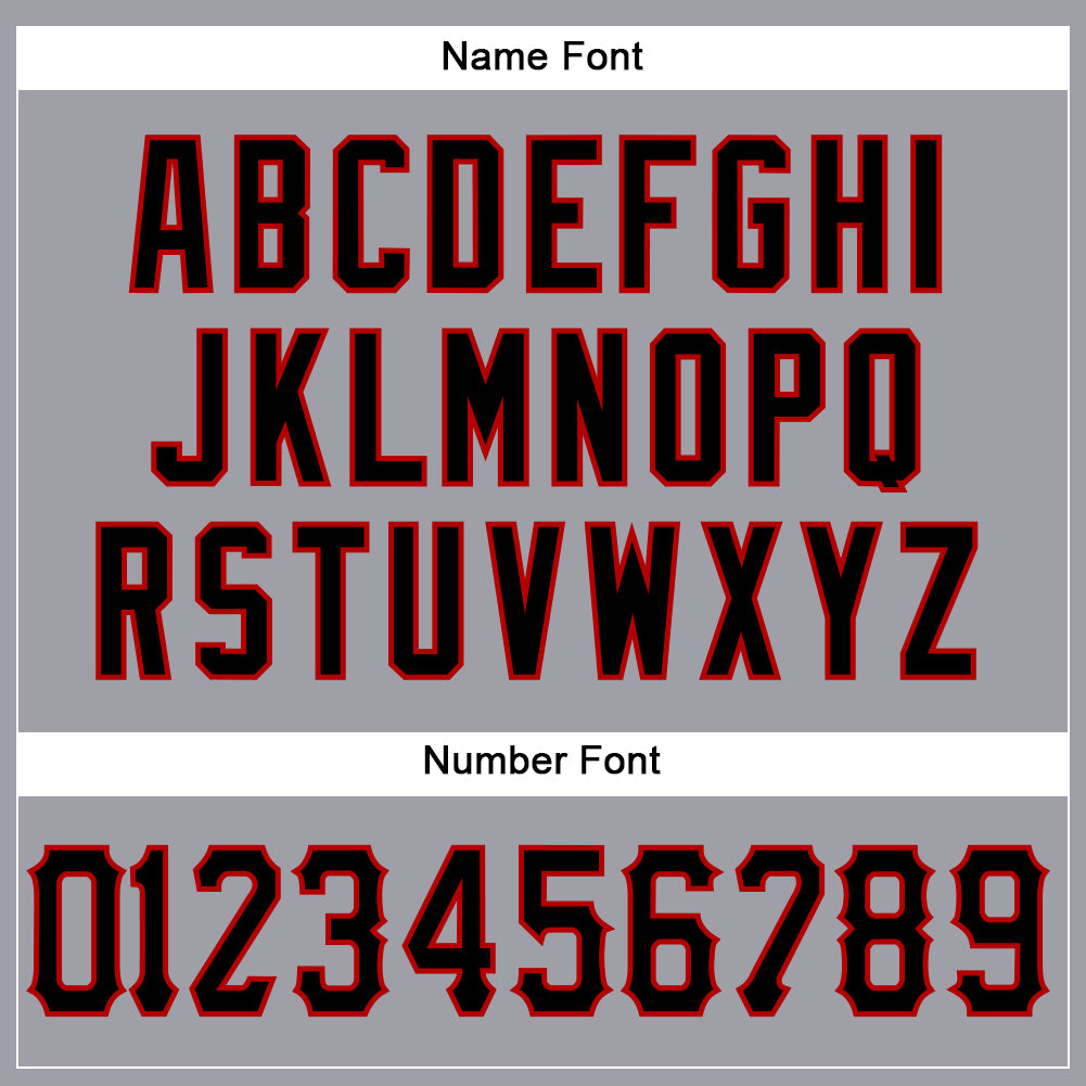 Custom Light Gray Black-Red Mesh Authentic Football Jersey - Sky-Custom