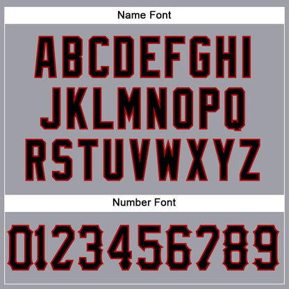 Custom Light Gray Black-Red Mesh Authentic Football Jersey - Sky-Custom