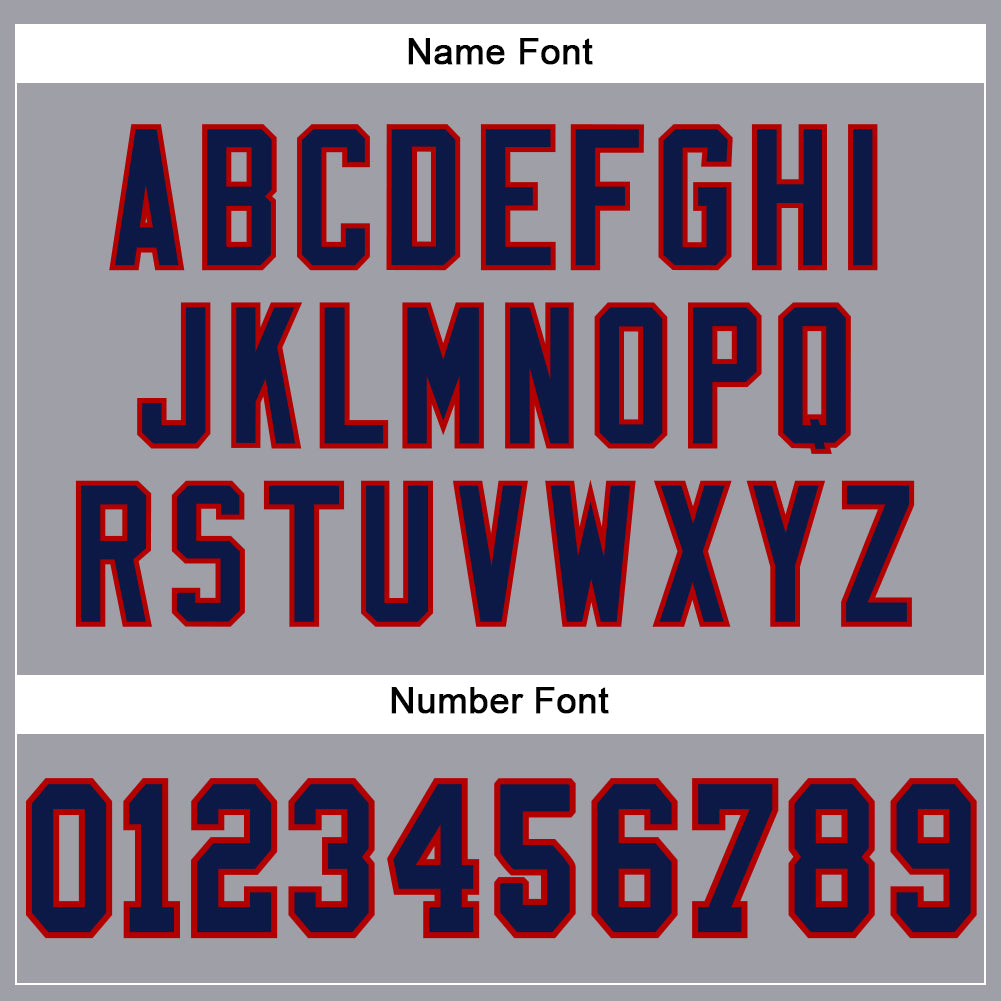 Custom Light Gray Navy-Red Mesh Authentic Football Jersey - Sky-Custom