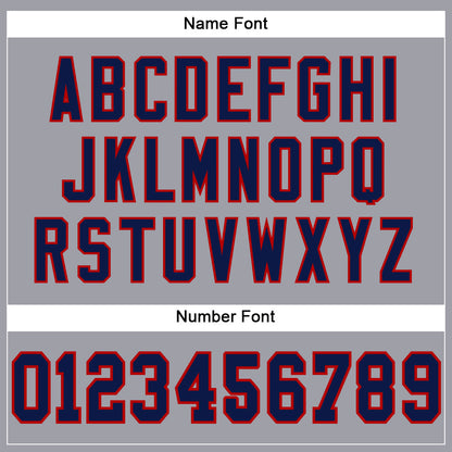 Custom Light Gray Navy-Red Mesh Authentic Football Jersey - Sky-Custom