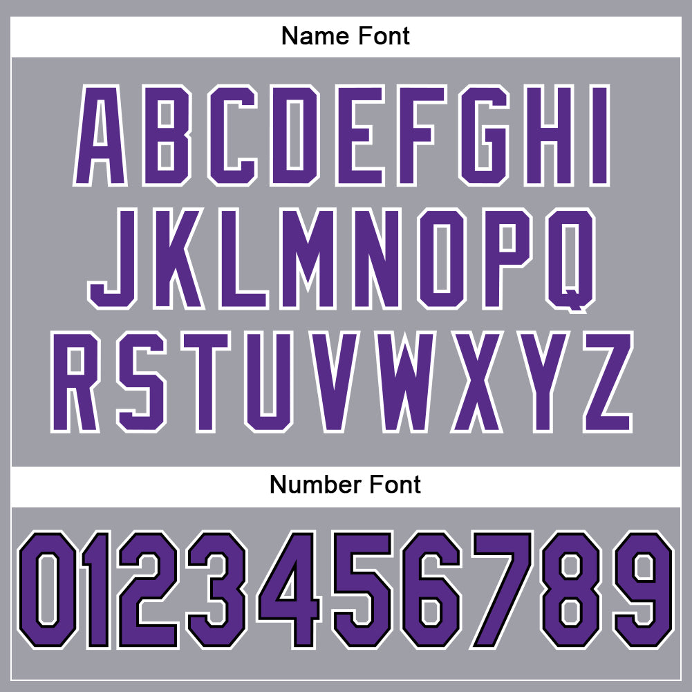 Custom Light Gray Purple-Black Mesh Authentic Football Jersey - Sky-Custom