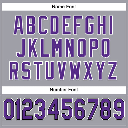Custom Light Gray Purple-Black Mesh Authentic Football Jersey - Sky-Custom