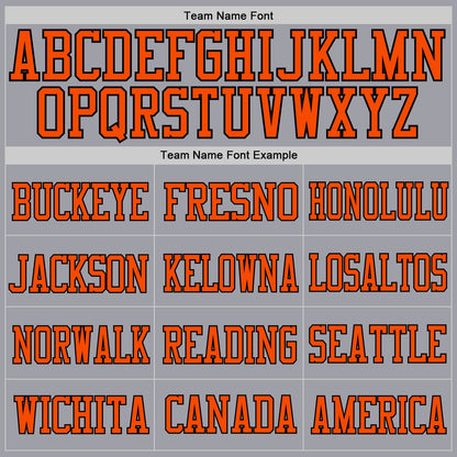 Custom Light Gray Orange-Black Mesh Authentic Football Jersey - Sky-Custom