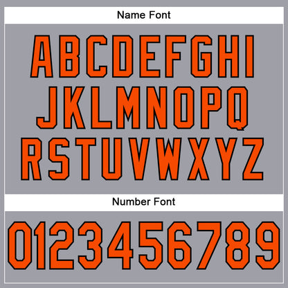 Custom Light Gray Orange-Black Mesh Authentic Football Jersey - Sky-Custom