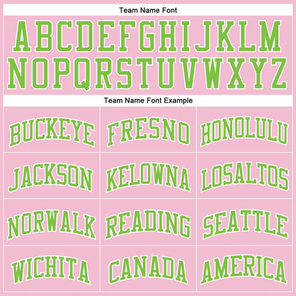 Custom Light Pink Neon Green-White Authentic Throwback Basketball Jersey - Sky-Custom