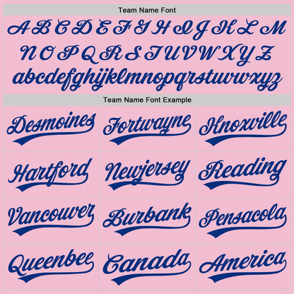 Custom Light Pink Royal-White Authentic Throwback Baseball Jersey - Sky-Custom