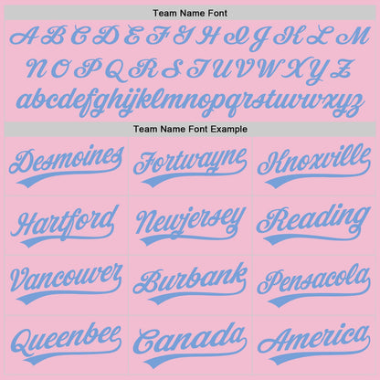 Custom Light Pink Light Blue-White Authentic Throwback Baseball Jersey - Sky-Custom
