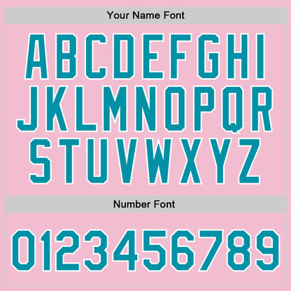 Custom Light Pink Teal-White Authentic Throwback Basketball Jersey - Sky-Custom