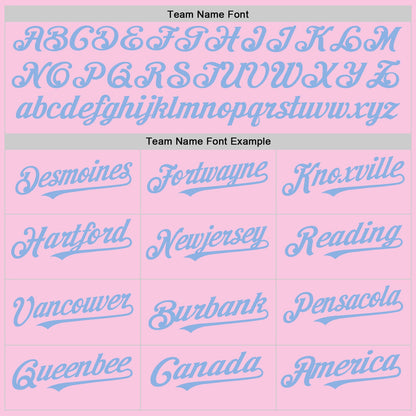 Custom Light Pink Light Blue Mesh Authentic Throwback Baseball Jersey - Sky-Custom