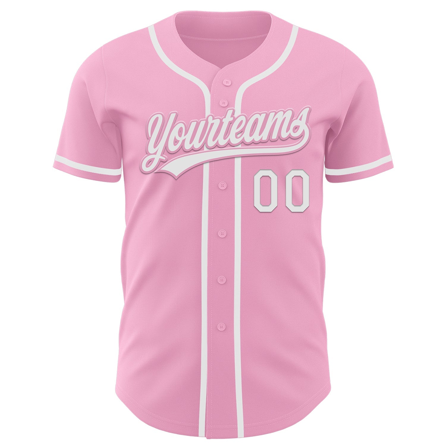 Custom Light Pink White Authentic Baseball Jersey - Sky-Custom