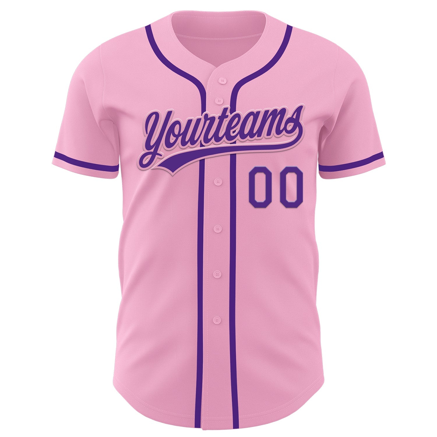 Custom Light Pink Purple Authentic Baseball Jersey - Sky-Custom