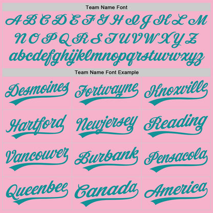 Custom Light Pink Teal Authentic Baseball Jersey - Sky-Custom