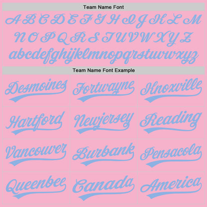 Custom Light Pink Light Blue Authentic Baseball Jersey - Sky-Custom